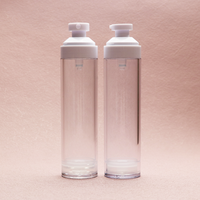 Flacon pompe sans air cylindrique de luxe moderne pour cosmétiques, vide, 15ml 30ml 50ml 100ml, transparent, pour lotion, crème, savon liquide, vaporisateur