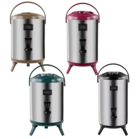 Seau à boissons isotherme avec affichage numérique de la température et robinet pour distributeur de boissons chaudes et froides (lait, thé, jus)
