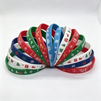 Bracelet en silicone personnalisé pour Noël, bracelet en caoutchouc écologique rempli d'encre, bracelet imprimé en couleur, bracelets promotionnels pour festivals