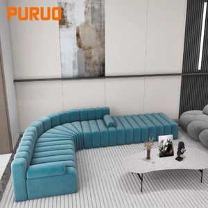 โซฟาดีไซน์เนอร์ทันสมัยสำหรับวิลล่า เฟอร์นิเจอร์ห้องรับรอง โซฟาคลับ โซฟาโรงแรม โซฟาอิตาลีสำหรับต้อนรับ โซฟาผ้าสำหรับล็อบบี้ไนท์คลับสุดหรู - Product Image 3