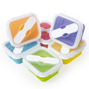 New Trending Portable Grade <b>Collapsible</b> Food <b>Storage</b> Container Kitchen Silicone Lunch Box - Product Image 2