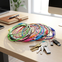 Anneau porte-clés en câble métallique en acier inoxydable 304 durable, boucle réglable de 1,5 mm pour étiquettes de bagages et kits de fixation de clés