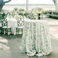 Nappe de table ronde en polyester et lin, motif floral imprimé sur mesure, pour hôtel, mariage, fête, restaurant