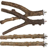 Ensemble de 4 perchoirs pour perroquets, en bois de poivre du Sichuan, branche d'arbre naturelle, pour configuration de cage à oiseaux à plusieurs niveaux