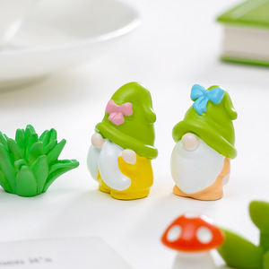 Figura Decorativa de Enano de <span class=keywords><strong>Jardín</strong></span> <span class=keywords><strong>con</strong></span> Lazo, Adorno Pequeño de Resina para Decoración DIY - Product Image 3