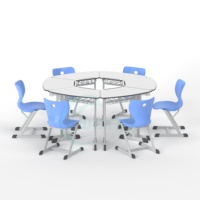 Ensemble bureau et chaise d'étudiant en plastique design moderne pour les salles de classe de l'école primaire et du collège pour les projets de classe