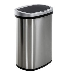 13 Gallon 50 Liter Touch Free High-Capacity Brushed Stainless Steel Waste Bin Automatic Garbage Can Sensor Trash Can