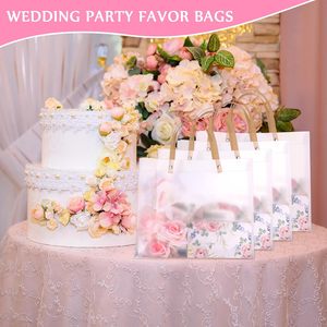 Sac à main avec logo personnalisé imprimé durable <span class=keywords><strong>PP</strong></span> givré design réutilisable élégant ruban de décoration cadeau de fête de mariage shopping - Product Image 2