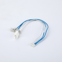 Kabel Harness Biru Putih Kustom dengan Konektor Plastik Putih Terminal Spade untuk Kabel Sinyal dan Daya Papan Kontrol Refrigerasi