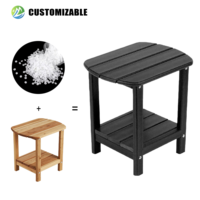 Table d'appoint moderne en HDPE de style Adirondack, résistante aux UV, imperméable et durable, pour l'extérieur, idéale pour les patios, les écoles, les hôtels et les parcs.