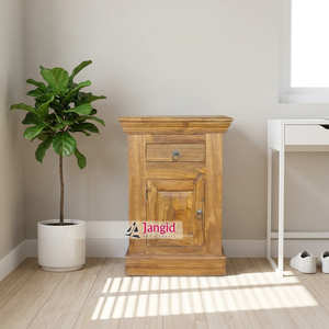 Tables de chevet en bois massif de manguier, mini armoire, table d'appoint de lit, meubles de chambre à coucher faits à la main pour salon, hôtel, ferme - Product Image 3