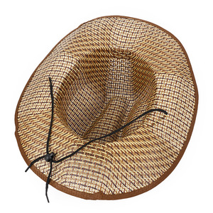 Nouveau Style paille herbe Crochet chapeau personnalisé en gros été léger Wester Cowboy raphia meilleure vente femmes hommes unisexe adultes - Product Image 4