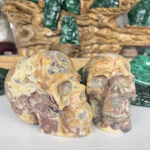 Оптовая продажа 3-4 дюймов Хрустальные черепа ручной работы натуральный минеральный кристалл реалистичные черепа для украшения
