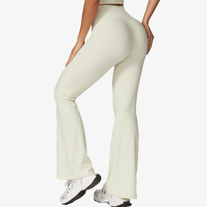 Leggings <span class=keywords><strong>de</strong></span> yoga personnalisés à jambes larges et évasées à quantité minimale <span class=keywords><strong>de</strong></span> commande bas Pantalons <span class=keywords><strong>de</strong></span> yoga pour femmes Pantalons <span class=keywords><strong>de</strong></span> yoga sportifs et décontractés à taille haute - Product Image 6