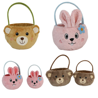 Peluches Al Por Mayor peluche ours en peluche panier doux enfants jouet cadeau de Pâques décoration personnalisé peluche lapin bonbons panier de rangement