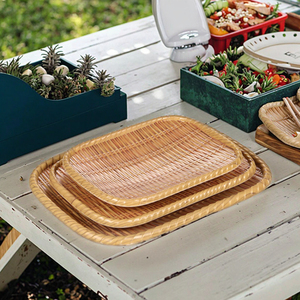 Superior Quality 100% Melamine Bamboo Design Dinnerware <strong>Food</strong> <strong>Tray</strong> ,bamboo <strong>Lap</strong> <strong>Trays</strong> - Product Image 2
