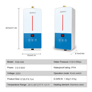 220v מקלחת אלקטרונית מים חמים חימום חם 5500w חימום חימום חימום - Product Image 6