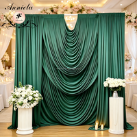 ANNIELU Rideaux de plafond personnalisés vert ivoire en spandex extensible 2 directions pour décoration de toile de fond de mariage, événement ou fête