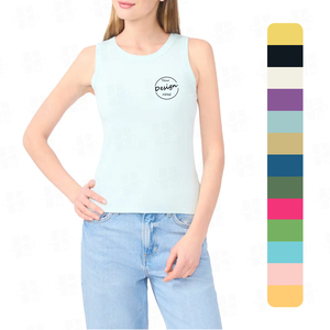 Débardeur en modal uni pour femme, personnalisé, vente en gros, respirant, tissé, imprimé sérigraphié, coupe ajustée - Product Image 1