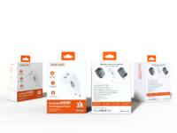 Adaptor Pengisi Daya Justlink PD 45W GaN Tipe-C USB-A dengan Colokan EU US UK, Pengisi Daya Dinding USB-C dengan Proteksi Anti Api untuk iPhone