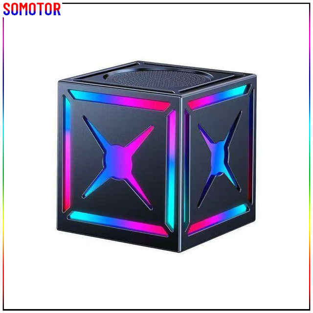 Cube RGB Light Portable Bluetooth V5.3 Subwoofer Support TF Memory Card FM Radio Loud Speaker