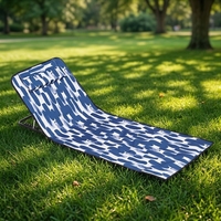 Tapis de plage pliable et léger pour pique-nique, réglable, portable, double usage (assis ou couché), résistant à l'humidité et au sable, 600D