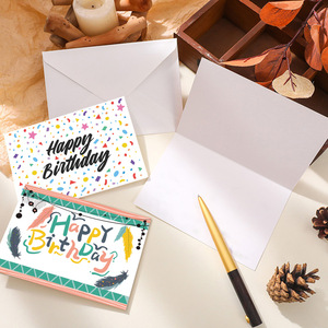 Cartes de vœux personnalisées en gros pour anniversaires, remerciements, meilleurs vœux, écologiques, rectangulaires, 12 pièces/ensemble - Product Image 2
