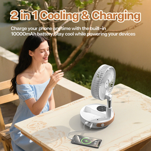 Ventilador Telescópico Portátil de 7.5 Pulgadas con Asa de Cuero, Recargable de 10000mAh, 3 Velocidades, Plegable, para Viajes y Hogar - Product Image 4
