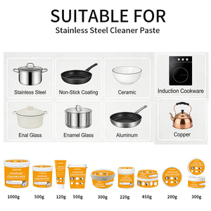 Pâte nettoyante puissante pour casseroles, élimine les taches brûlées, idéale pour le nettoyage en profondeur des plateaux de cuisson et des pots en terre cuite dans les cuisines, 300g - Product Image 2
