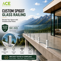 Ace Système de garde-corps en verre Pince en verre Rampe en verre pour balcon Pont Escalier Balustrades