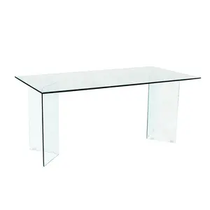 New tempered glass clear coffee 10mm thickness tempered dining table modern