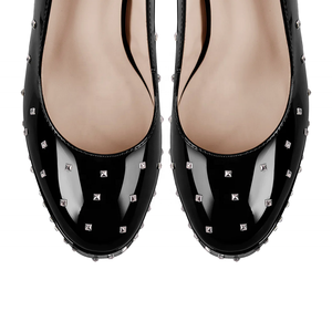 圆头平台铆钉女鞋系带高跟鞋凉鞋玛丽简风格鞋 - Product Image 5