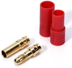HXT 3.5mm Bullet Connector With Red Housing For RC Hobby