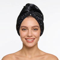 Serviette à cheveux en microfibre satinée double face anti-frisottis, super absorbante, séchage rapide, avec logo personnalisé, pour cheveux bouclés et salons de coiffure