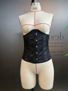 Corsé vintage de talla grande para mujer, con control firme, transpirable, con botones, efecto push-up, tipo chaleco, faja base para vestido de novia, tejido. - Product Image 5