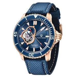 Reloj Mecánico Automático Berjani para Hombre, Esqueleto, Resistente al Agua 200m, Acero Inoxidable, Esfera Azul, PD-1674 - Product Image 5