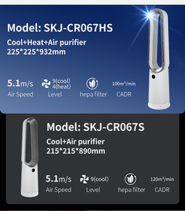 Loại bỏ 99.97% của các chất ô nhiễm thông minh lọc không lá Fan Máy lọc không khí Bladeless fan với bộ lọc HEPA - Product Image 3