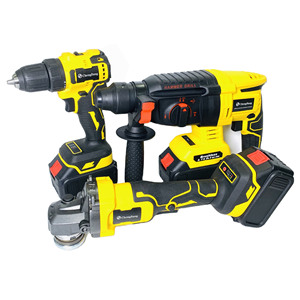 Sets of 3pcs <b>Power</b> <b>Tools</b> Combination Set Lithium Hammer Brushless Angle Cordless Impact Drill Kits Yellow MT100 - Product Image 4