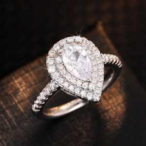 Anello Nuziale Classico a Goccia per Donne, Gioiello da Dito Scintillante e Creativo alla Moda - Product Image 1