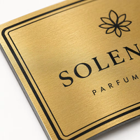 Étiquettes de bougies parfumées en feuille d'aluminium dorée, lot de 3, autocollant métallique personnalisé, étanche, OEM, en gros, faible MOQ