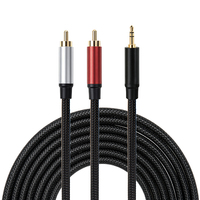Câble audio stéréo Yinyu AC035MB 3,5 mm TRS vers 2 RCA pour connecter un smartphone, un ordinateur portable à un mixeur, un amplificateur, un haut-parleur