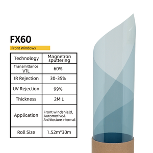 <span class=keywords><strong>Film</strong></span> pour vitres de voiture NEW VISION série FX, <span class=keywords><strong>2</strong></span> mil, <span class=keywords><strong>2</strong></span> plis, protection UV à 99 %, rejet IR à 90-95 %, protection anti-rayures auto-cicatrisante - Product Image 4