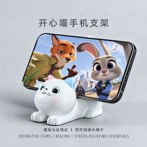 Happy Cat Resin Ornament Desktop Decor Car Accessory Cute Animal Shape Handmade Gift Home Decoration - Product Image 3