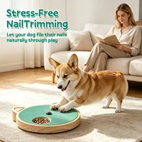 Planche à gratter rotative en bois massif pour chiens, avec gamelle en acier inoxydable et jouet puzzle interactif pour l'enrichissement des chiens