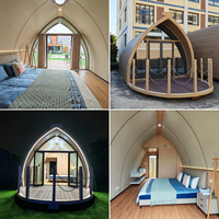 Casa Contenedor Arqueada, Unidad Móvil Prefabricada Modular para Uso en Alojamiento Turístico de Corta Duración en Campamentos Rurales