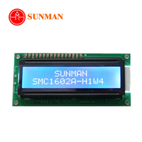 Modul LCD STN 16*2 Karakter Film Biru Lampu Latar Sisi Putih Pengontrol ST7066 5V SMC1602A-H1W4