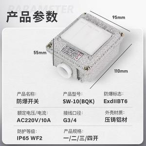 Interruptor de Pared 220V 10A Metálico de Una Vía y Dos Polos para Uso Industrial en Fábrica, Montaje en Superficie o Empotrado Tipo 86 - Product Image 5