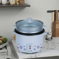 Cuisinière à riz électrique multifonctionnelle avec revêtement antiadhésif, cuve intérieure en acier inoxydable, contrôle mécanique du minuterie, capacité de 1,1 à 2 L, design portable inclus