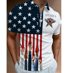 <span class=keywords><strong>Polo</strong></span> da uomo all'ingrosso con cerniera <span class=keywords><strong>Polo</strong></span> di alta qualità con stampa All-Over Vintage stampata in 3d - Product Image 1