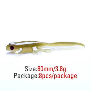 8 pièces/sac, leurres souples artificiels en PVC de 80 mm, 3,8 g, en forme de lézard, pour la pêche en rivière, lac ou ruisseau, sans hameçons - Product Image 3
